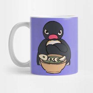 angery sulking pingu sitting with food bowl meme Mug